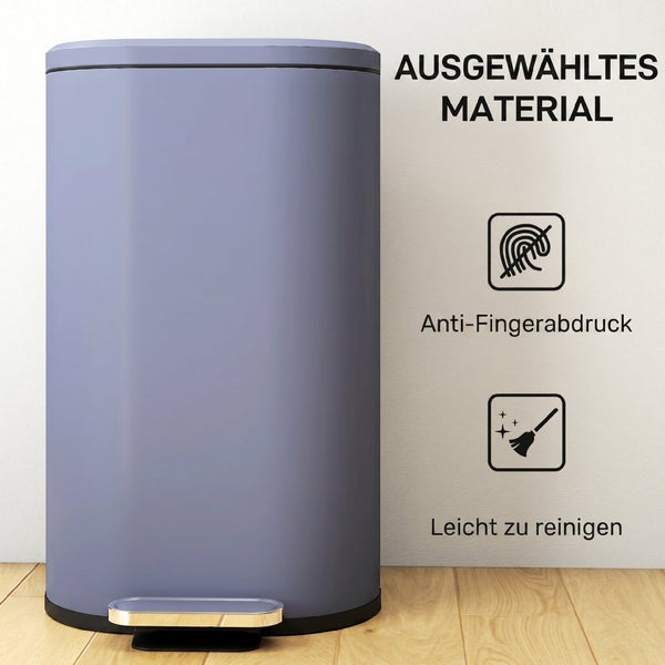 Tretabfalleimer aus ausgewähltem Material mit Anti-Fingerabdruck-Beschichtung und pflegeleichter Oberfläche.