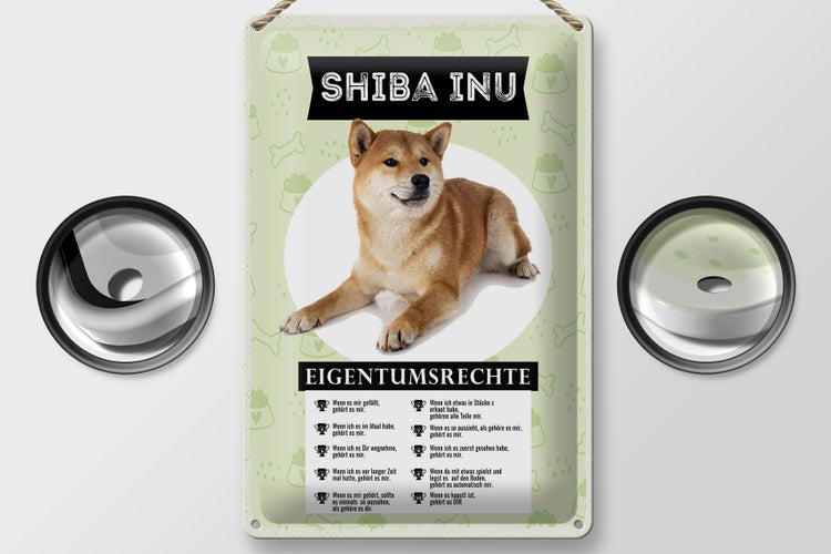 Blechschild Spruch 20x30cm Shiba Inu Eigentumsrechte