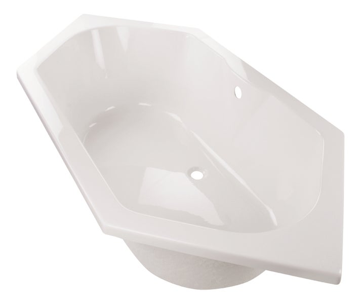 Sechseckige Einbau Badewanne aus Acryl mit Ablauf und Überlauf in der Mitte