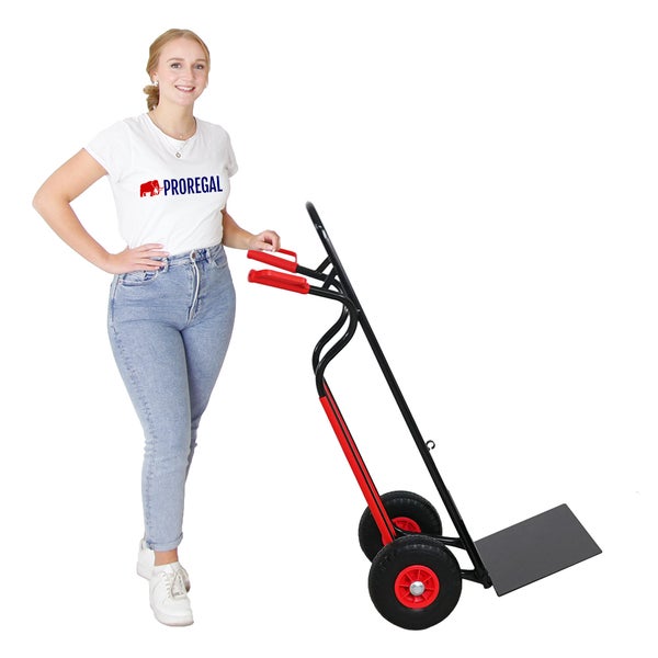 PROREGAL Sackkarre RAGNAR mit XXL klappbarer Schaufel HxBxT 117x60x60cm Tragkraft 250kg Pannensichere Räder Stahlrahmen Schwarz Transportkarre Staplerkarre klappbar