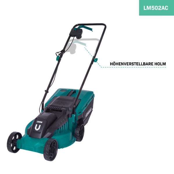 VONROC Rasenmäher Elektro mit Kabel | 1300W - 32cm Schnittbreite - einstellbare Schnitthöhe 30-70MM | Elektrischer Sichelmäher für kleine bis mittelgroße Flächen