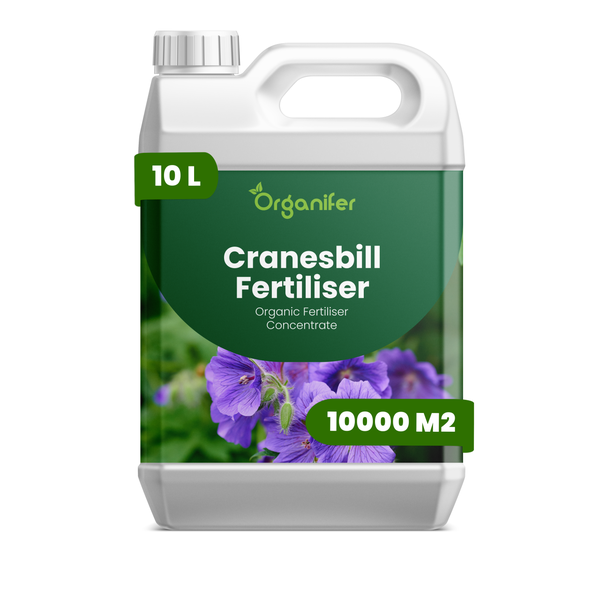 Organifer Storchschnabel-Dünger, organisches Düngerkonzentrat, 10 Liter Kanister für 10000 Quadratmeter.
