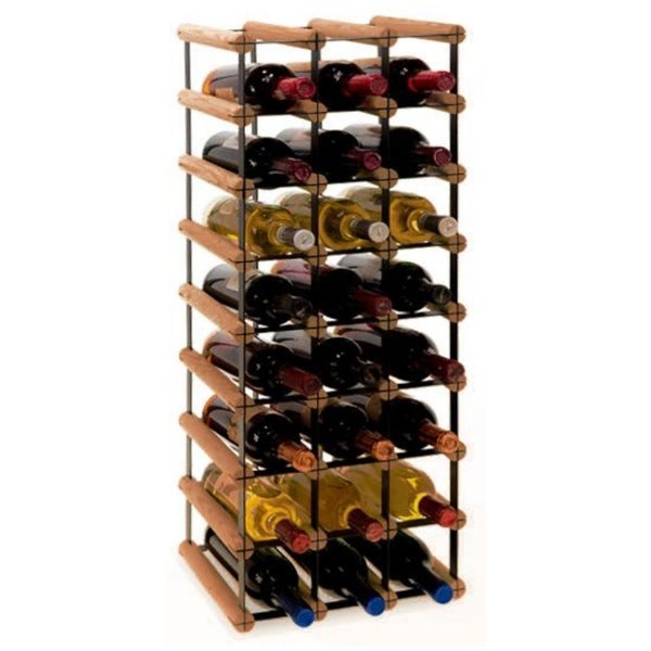PROREGAL Modulares Weinregal Vinotega Mod Metal HxBxT 82,5 x 32,5 x 24,5 cm 3 x 8 Flaschen Massives Kiefernholz Braun Geölt