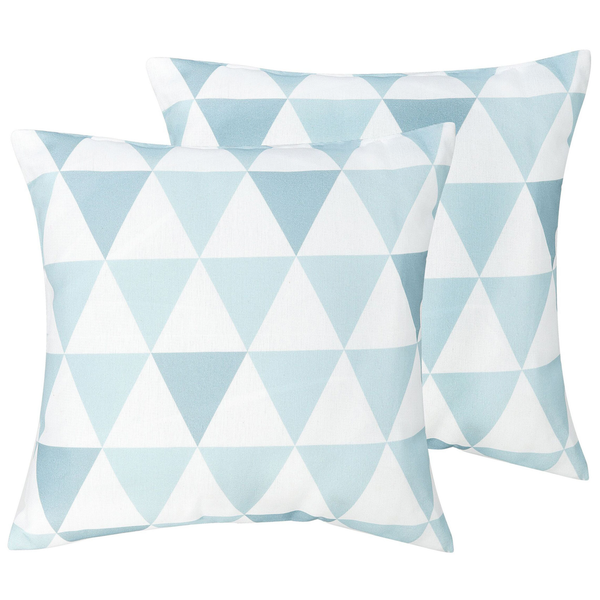 Gartenkissen 2er Set TRIFOS Geometrisches Muster 40 x 40 cm Blau