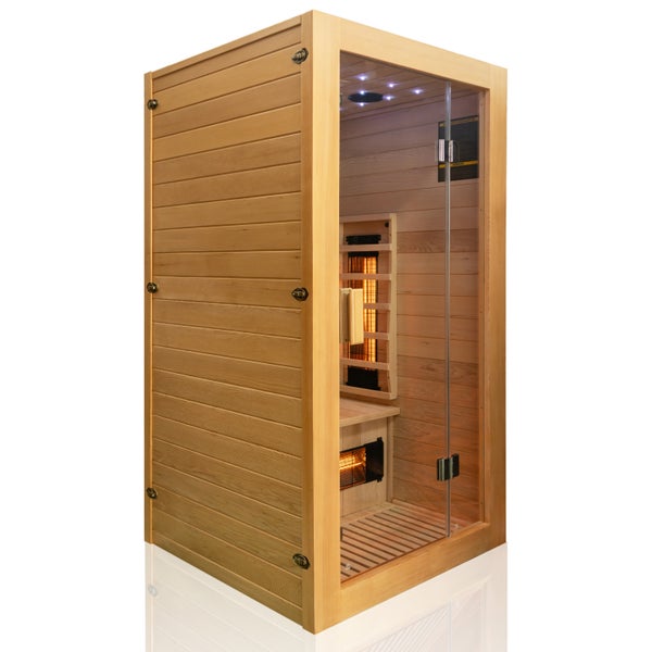 Dewello® Infrarotkabine Infrarotsauna MILTON 90cm x 90cm inkl. 4 Vollspektrumstrahler, Karbonstrahler, 1 Person, LED