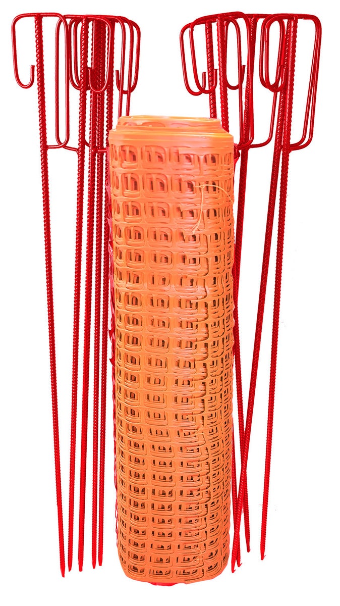 Fangzaun HEAVY 50 x 1 m Rolle schweres Modell grün oder orange 12kg + 12 Halter / Orange 50 m + 12 Halter rot
