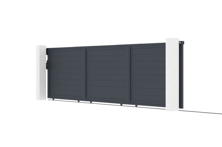 Schiebetor 6m EIGER H.140cm graues Aluminium