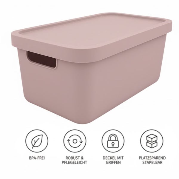 Aufbewahrungsbox mit Deckel und Griffen