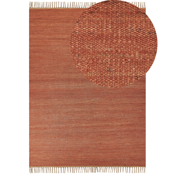 Teppich LUNIA 160 x 230 cm Jute Hellrot