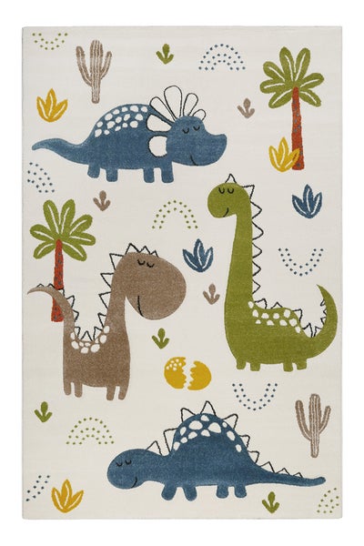 Kinderteppich Creme Weiß Dino & Friends Smart Kids 200x290 cm