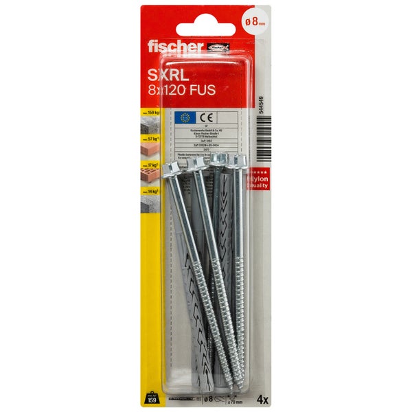 Fischer Langschaftdübel SXRL 8x120 FUS K (4) - 544549