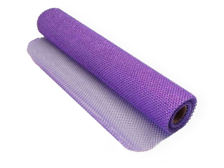 LAALU Maschenrolle mit Glitter lila 36 cm x 5 m