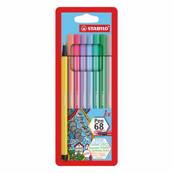 Stabilo Pen 68 Etui 8 Stuck Premium-Filzstift