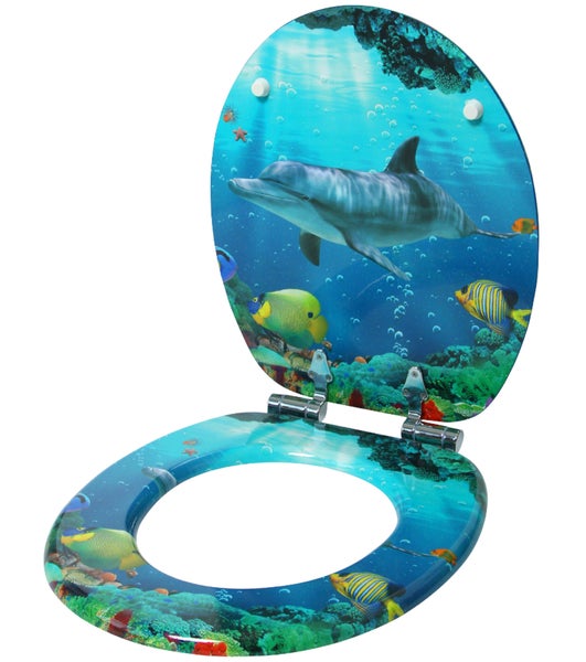 WC-Sitz Absenkautomatik Delphin Korallen