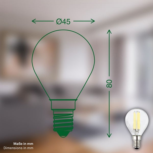 2er Set LED Leuchtmittel E14 LED Lampe Tropfen Warmweiß Effizienzklasse A