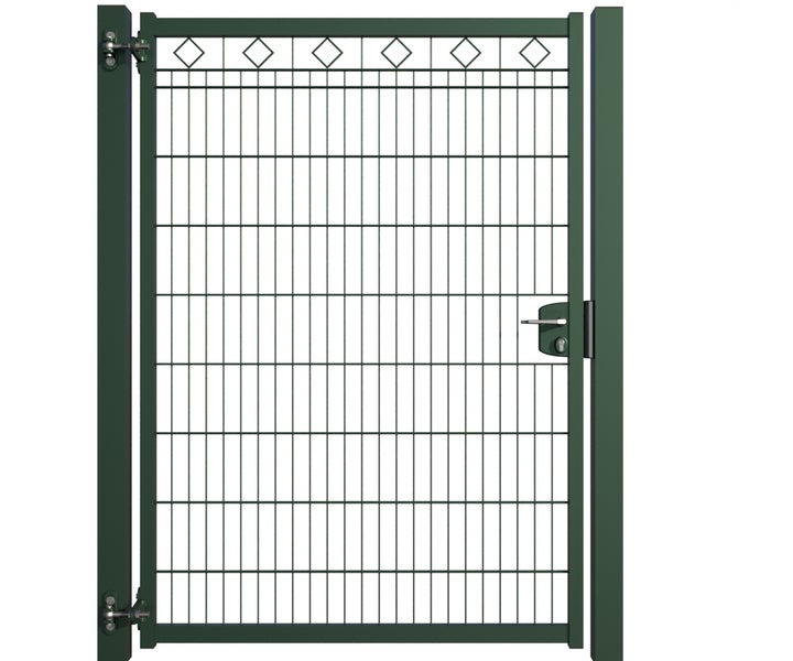 Gartentür aus Metall mit Schloss und Gitter
