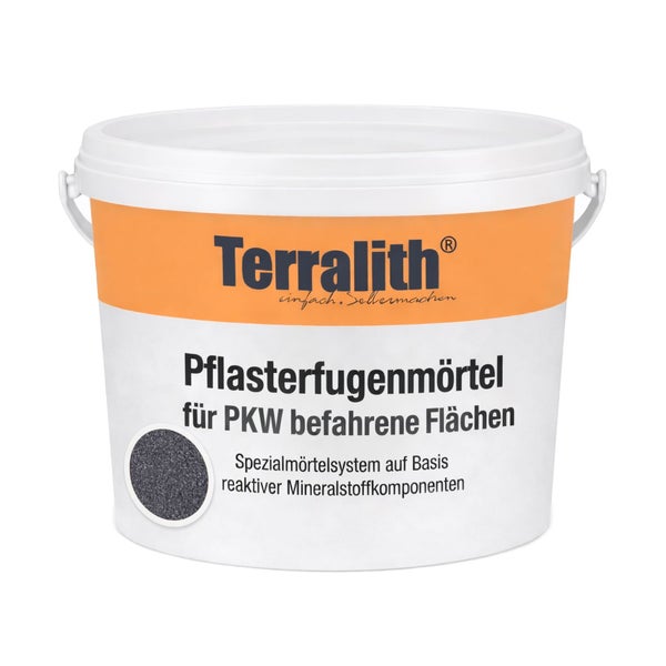Eimer Terralith Pflasterfugenmörtel für PKW befahrene Flächen auf Basis reaktiver Mineralstoffkomponenten