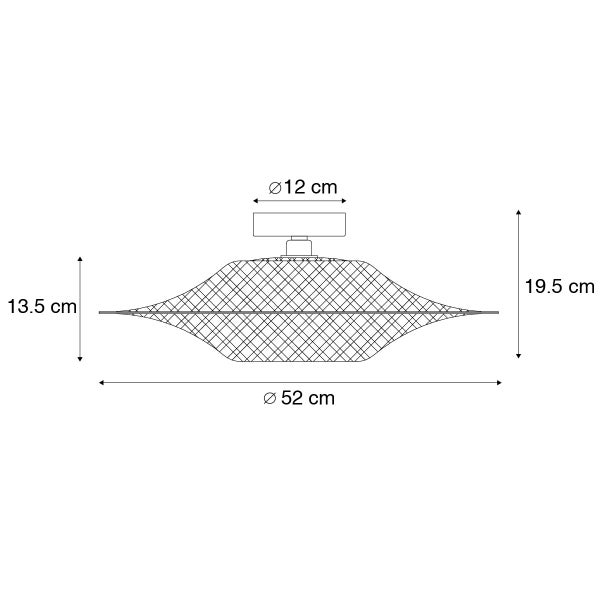 Orientalische Außendeckenleuchte Bambus 50 cm IP44 - Rina