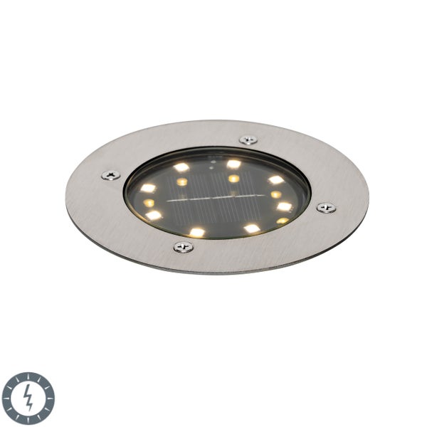 Moderner Bodenstrahler Stahl inkl. LED IP65 Solar - Terry