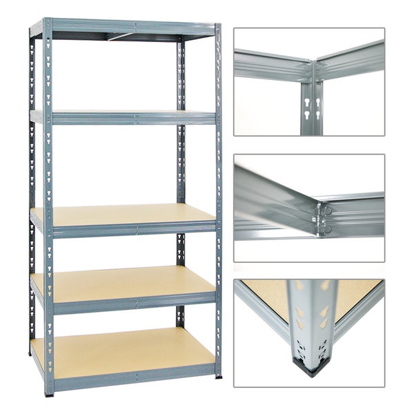 PROREGAL Mega Deal 4x Schwerlastregal Tiger HxBxT 180 x 90 x 60 cm Fachlast 265 kg 5-Ebenen Grau