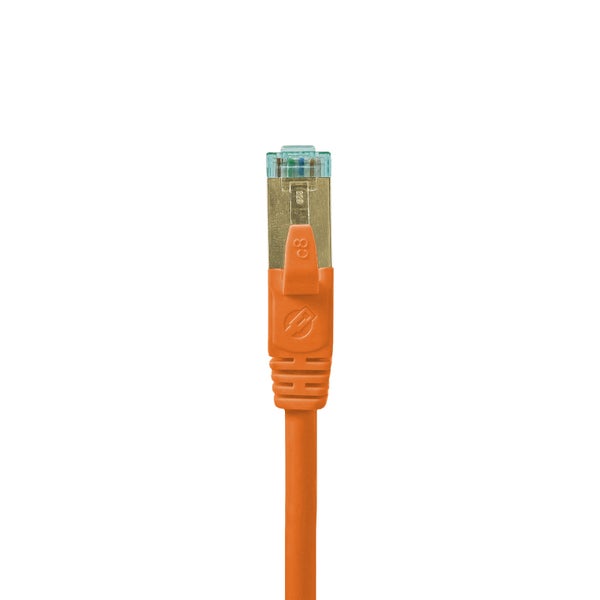 ProfiPatch Netzwerkkabel Cat8 S/FTP RJ45 LAN Kabel LSZH Premium Ethernet Patchkabel 40GB 2000MHz orange 0,5m Switch Router Gaming Patchpanel