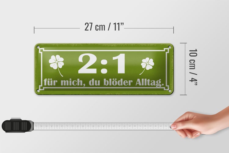 Blechschild Spruch 27x10cm 2:1 für mich du blöder Alltag Dekoration