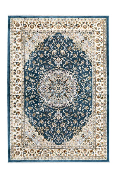 Kurzflor Teppich Asong Blau Orientalisch 80 x 150 cm