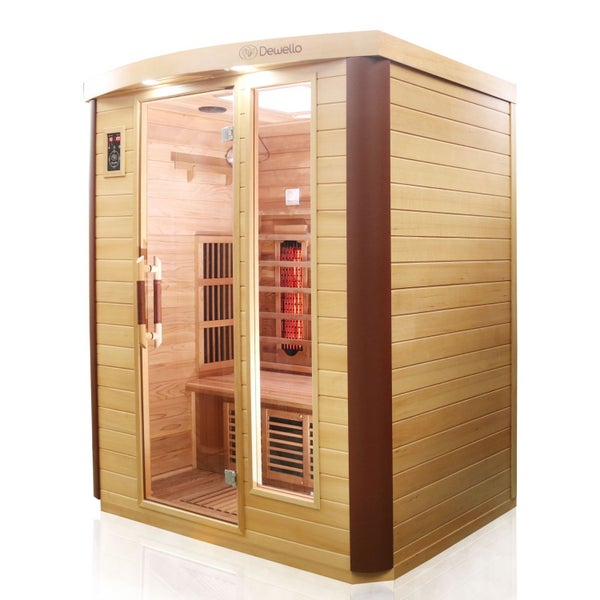Dewello® Infrarotkabine Infrarotsauna TORONTO 160cm x 110cm inkl. 5 Vollspektrumstrahler, 4 Karbonstrahler, 4 Personen