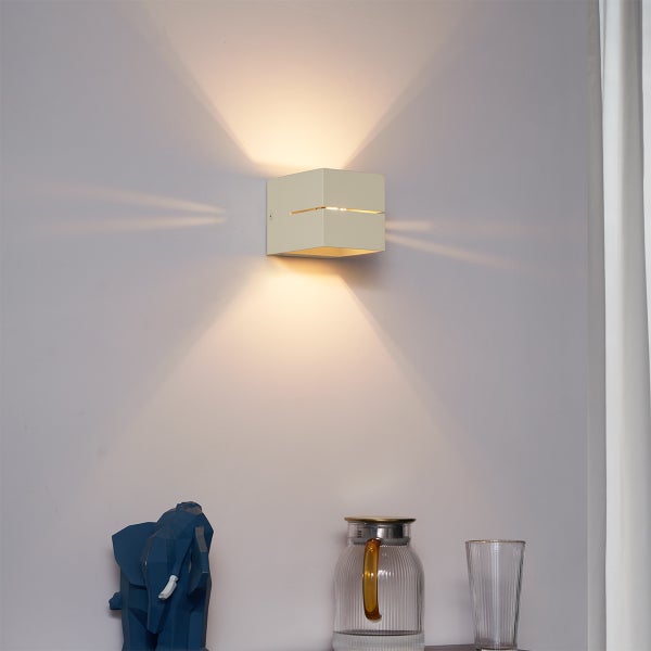 Moderne Wandleuchte Beige G9 Quadratisch - Transfer