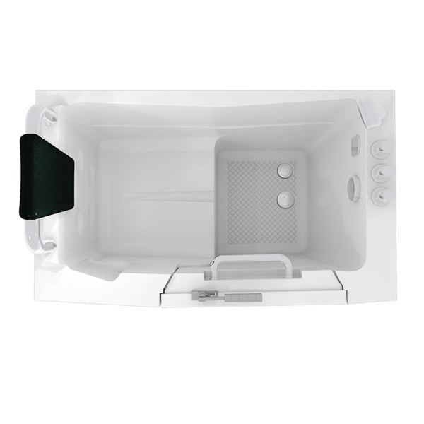 Geöffnete Badewanne mit Einstiegstür für barrierefreies Baden