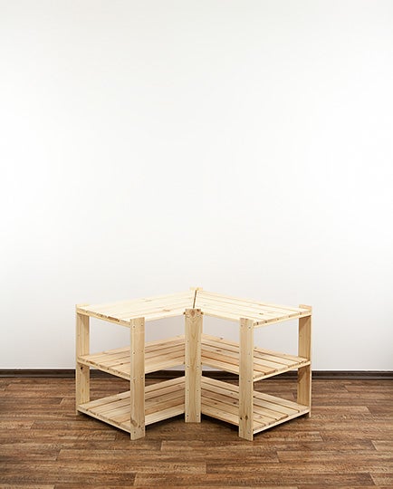 PROREGAL Eckregal Woodland HxBxT 64 x 80 x 50 cm Fachlast 120 kg 3 Fachboden Kiefernholz Natur
