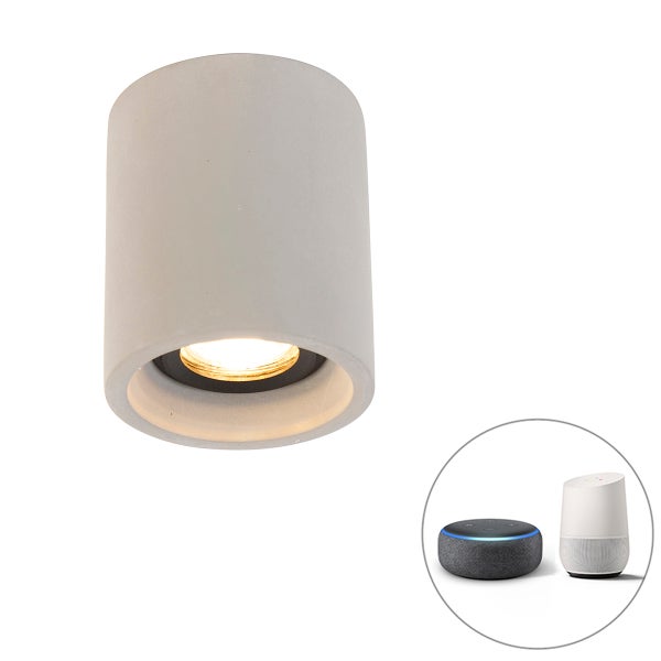 Zement Deckenleuchte mit Smart Home Integration