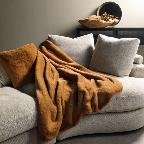 ZINZI - Wohndecke 140x180 cm - bontlook - einfarbig - Tobacco Brown - braun