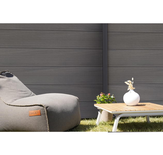 GartenLand Musterstück WPC Zaun XL Ameland Co-extrudiert Amethystgrau 20 cm