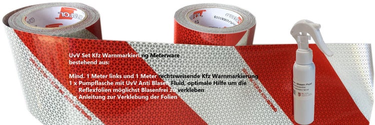 Orafol Set Kfz-Warnmarkierung 141mm je 1m Links- u. rechtsweisend