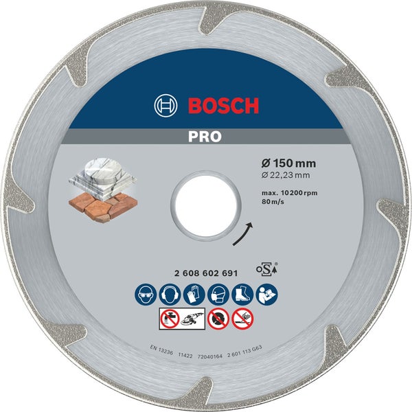 Bosch PRO Marble Diamanttrennscheibe 150 x 22,23 mm - 2608602691