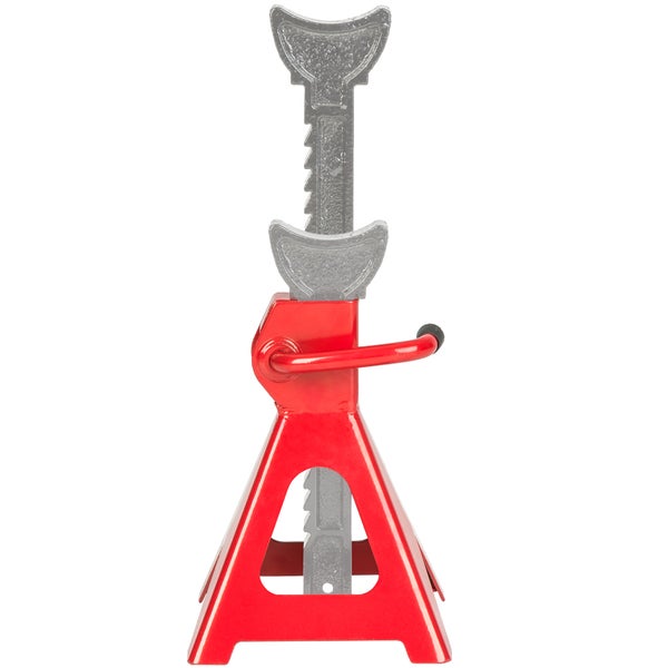 2er-Set Unterstellbock tectake  Ratschenmechanismus mit verriegelbarem Einhandhebel aus Stahl rot
