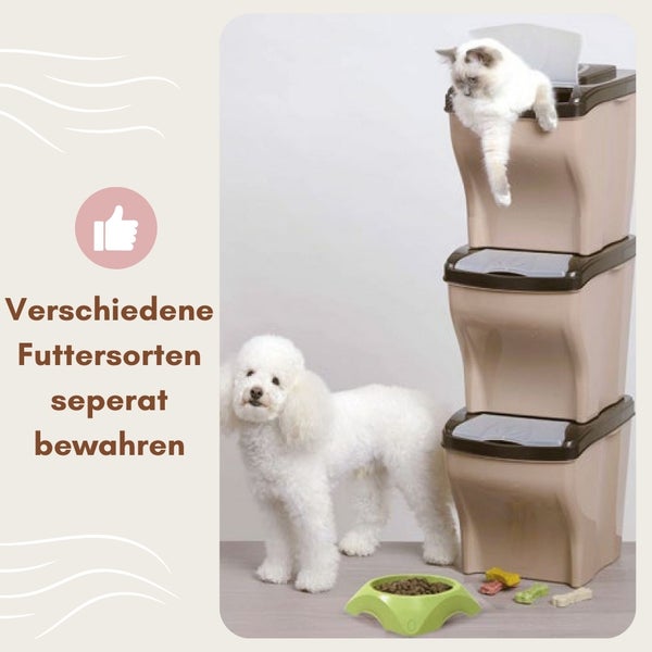 3x Hundefutter Aufbewahrung Futtertonne Katze Futtertonne Hund Tierfutterbehälter Trockenfutter Aufbewahrung Futterbox Hund Hundefutter Box 3 x 20 L 60 L