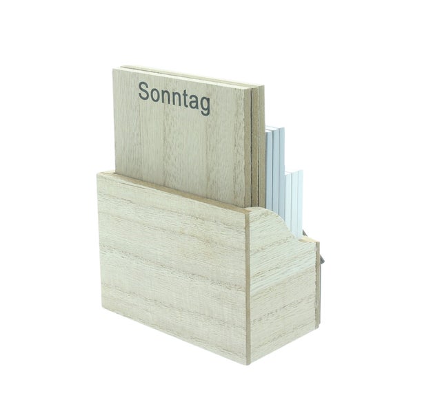 FRANK FLECHTWAREN|Tischkalender Home, 11 x 6,5 x14 cm, MDF, HOLZ