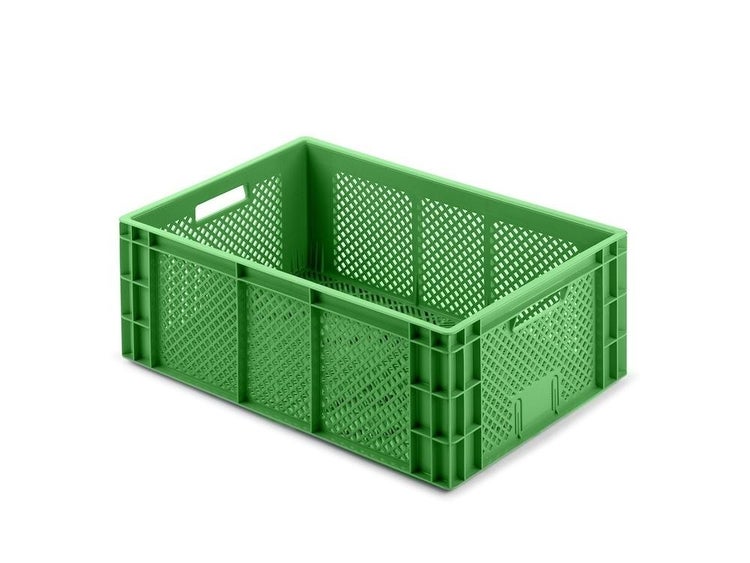 PROREGAL SuperSparSet 4x Eurobehälter Obst- und Gemüsekasten HxBxT 22 x 40 x 60 cm 43 Liter Grün Obst-Gemüsekiste Obstkorb Transportbox