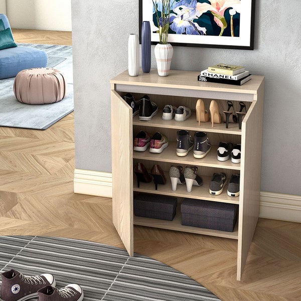 Schuhschrank aus Holz mit mehreren Ablagen zur Aufbewahrung von Schuhen