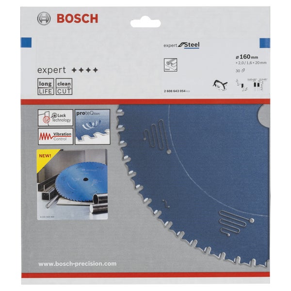 Bosch Kreissägeblatt Expert for Steel für Handkreissägen 160 x 20 x 2 mm 30 - 2608643054