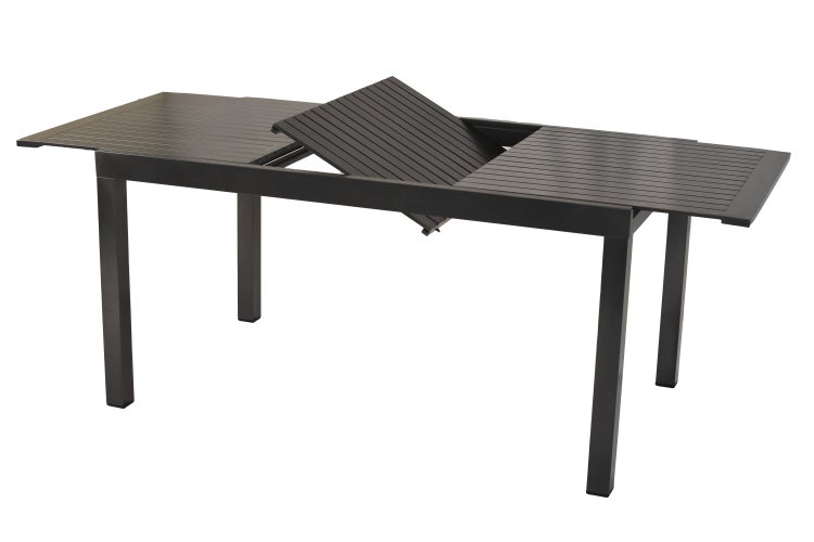 Gartentisch, ausziehbar, 150 (200) x 90 cm, Tischplatte aus Aluminium