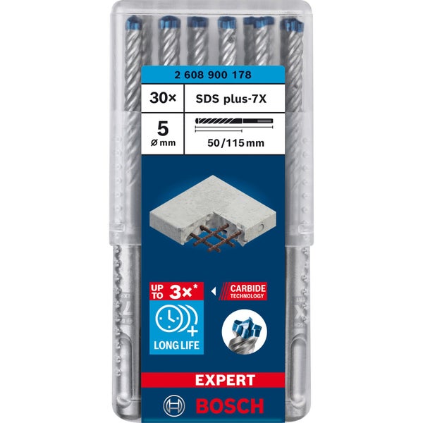 Bosch Expert SDS plus-7X Steinbohrer Set 5 mm mit Carbide Technology