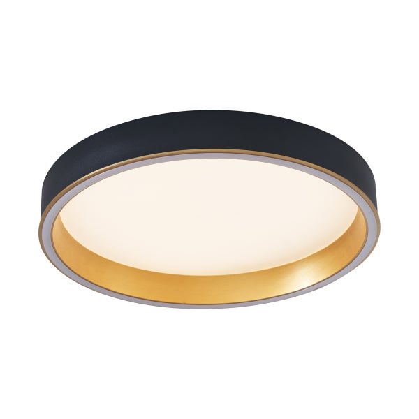 Runde Deckenleuchte in Schwarz-Gold-Optik