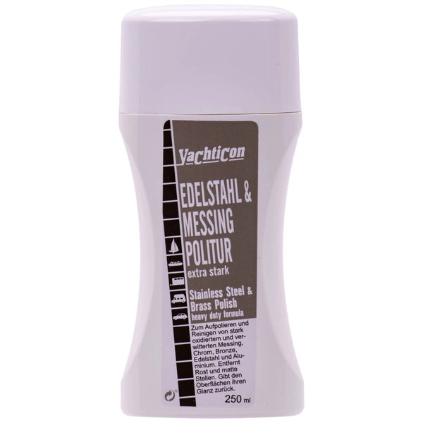 Yachticon Edelstahl und Messing Politur 250 Milliliter für starke Reinigung von Metalloberflächen.