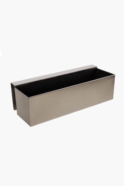 Rechteckiger Balkonkasten aus Metall in Metallic-Optik