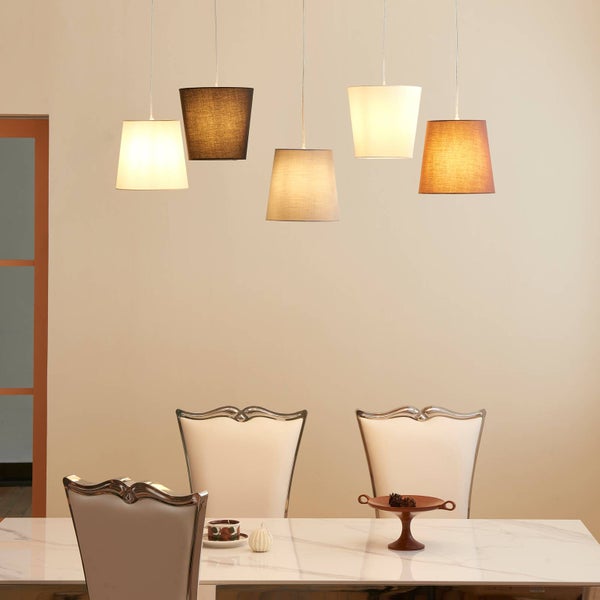 Lucande Pendelleuchte Thamila (Für Kinder, Junges Wohnen) aus Textil (5 flammig E27) - Hängeleuchte Esstischlampe Hängelampe Wohnzimmerleuchte