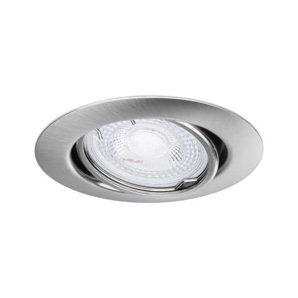 Einbauleuchte Base Basisset schwenkbar rund 90mm 20° GU10 max. 10W 230V dimmbar Eisen gebürstet