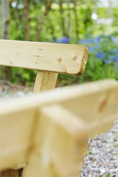 Quadratischer Picknicktisch, Gartentisch, Gartenmöbel  - KDI Holz - 8 Plätze - mit Rückenlehne
